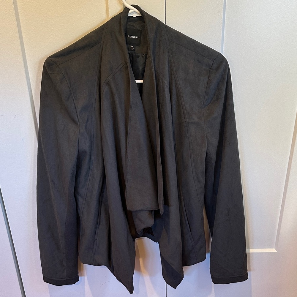 Express Women's Charcoal Draped Blazer